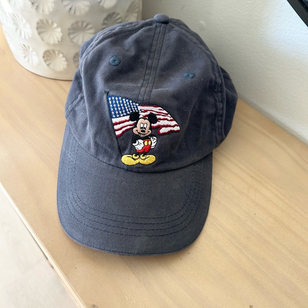 Y2K Disney Mickey Mouse USA Flag Strapback Hat American Dream Cap